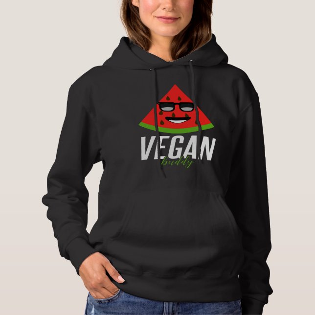 Pull À Capuche Humorous Vegan Buddy Artwork (Devant)