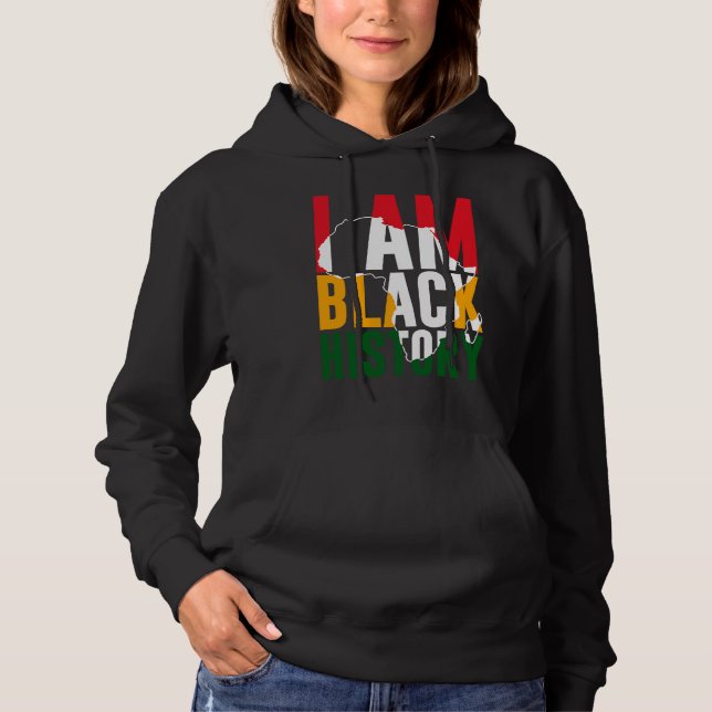 Pull À Capuche I Am Black History Month African American Pride (Devant)