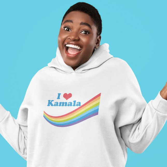 Pull À Capuche I Love Kamala Cute Election Rainbow Women (Créateur téléchargé)