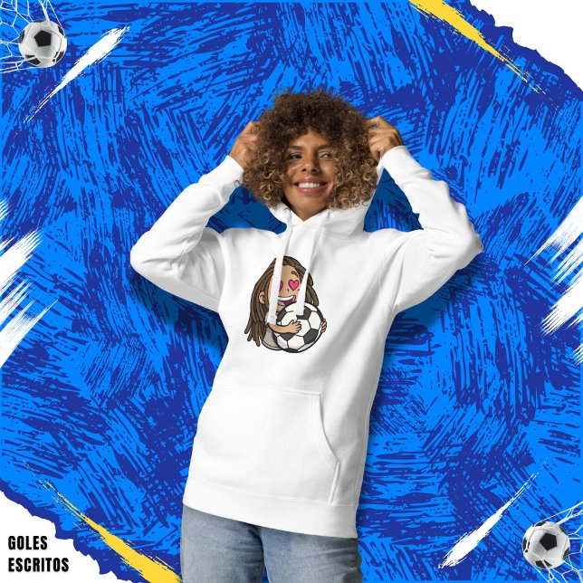Pull À Capuche I love you football, woman with dreadlocks (Créateur téléchargé)