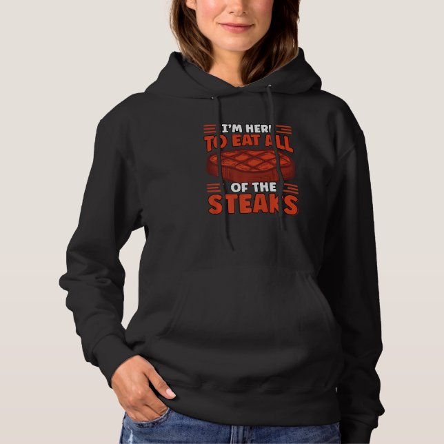 Pull À Capuche Ici pour manger tous les Steaks Viande Manger Cuis (Devant)
