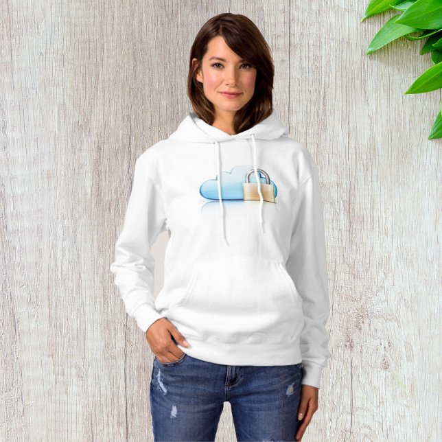 Pull À Capuche Icône de stockage cloud sécurisé avec cadenas (Créateur téléchargé)