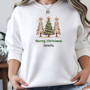 Pull À Capuche Idée cadeau sweatshirt arbres de Noël léopard arti