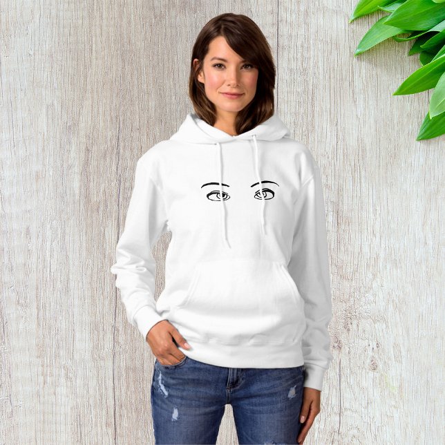 Pull À Capuche Illustration audacieuse des yeux mystérieux noirs  (Créateur téléchargé)