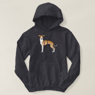 Pull À Capuche Illustration de chien italien gris et blanc