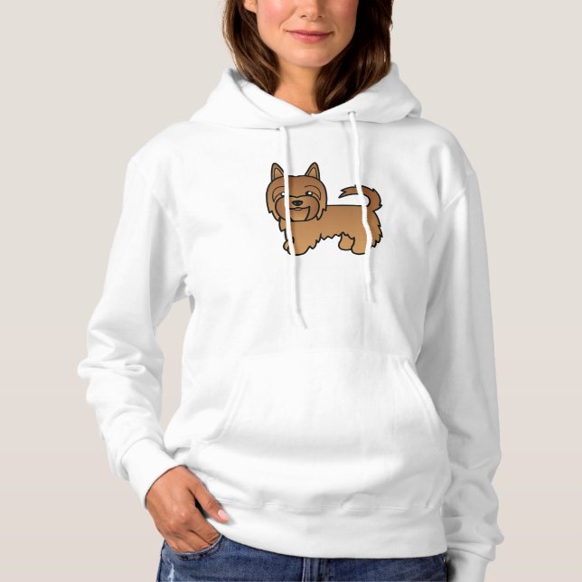 Pull À Capuche Illustration de chien Terrier Australien rouge (Devant)