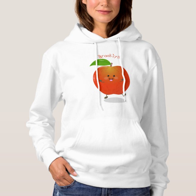 Pull À Capuche Illustration de dessin animé sur la pomme de danse (Devant)