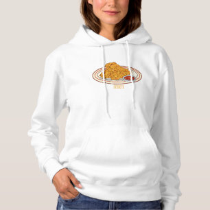 Pull À Capuche Illustration de dessin animé sur le poulet frit