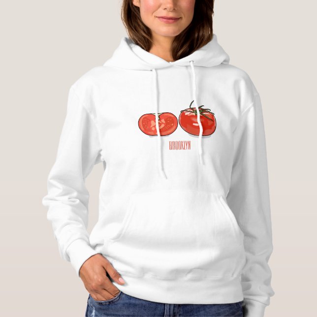 Pull À Capuche Illustration de dessin sur la tomate (Devant)