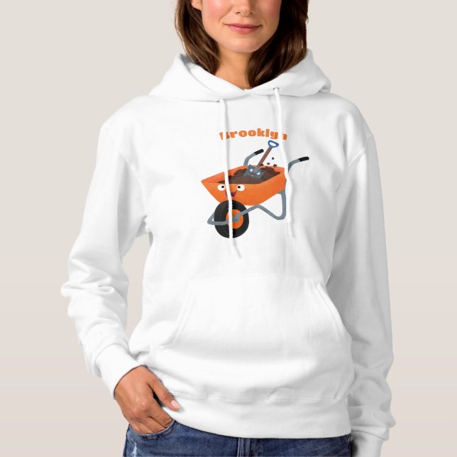 Pull À Capuche Illustration de la brouette en brouette orange trè (Devant)