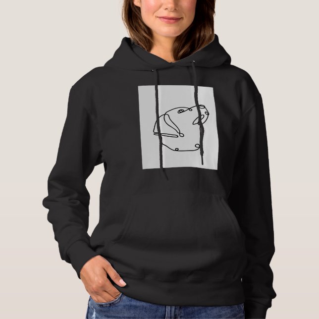 Pull À Capuche Illustration de la ligne faciale de chien de Labra (Devant)