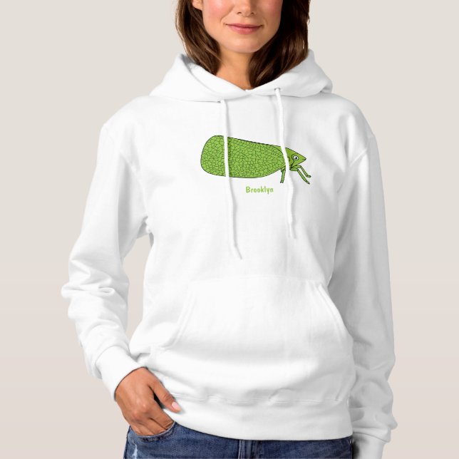 Pull À Capuche Illustration de l'insecte de la trémie verte mûre (Devant)