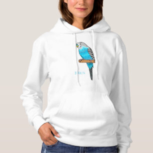 Pull À Capuche Illustration de l'oiseau bleu budgerigar