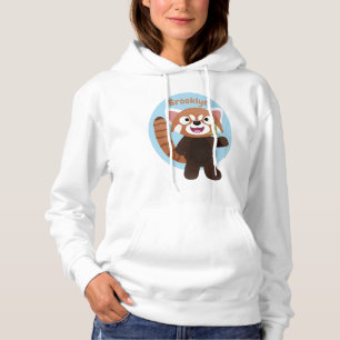 Pull À Capuche Illustration de panda rouge mignon