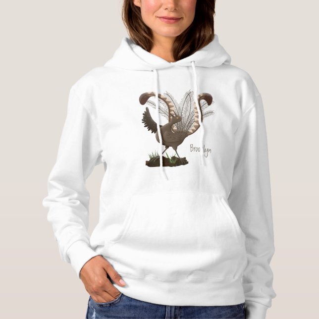 Pull À Capuche Illustration de superbe et superbe lyrebird (Devant)