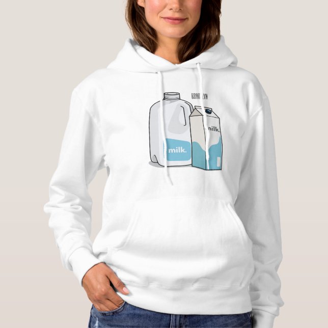 Pull À Capuche Illustration du lait (Devant)