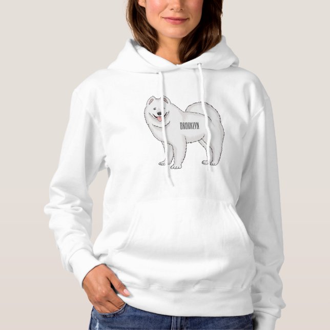 Pull À Capuche Illustration Samoyed dog (Devant)