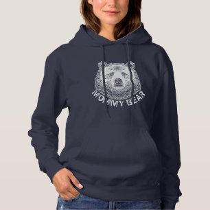 Pull À Capuche Illustration tirée à la main de l'ours de maman