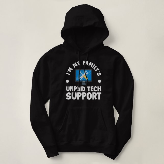 Pull À Capuche Im Mes Familles Support Technique Non Payé Funny O (Design devant)