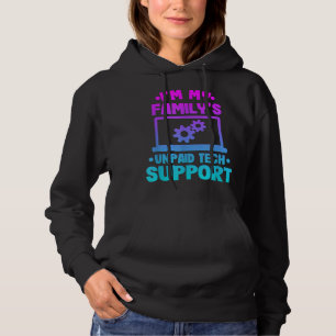 Pull À Capuche Im Mes Familles Support Technique Non Payé Funny O