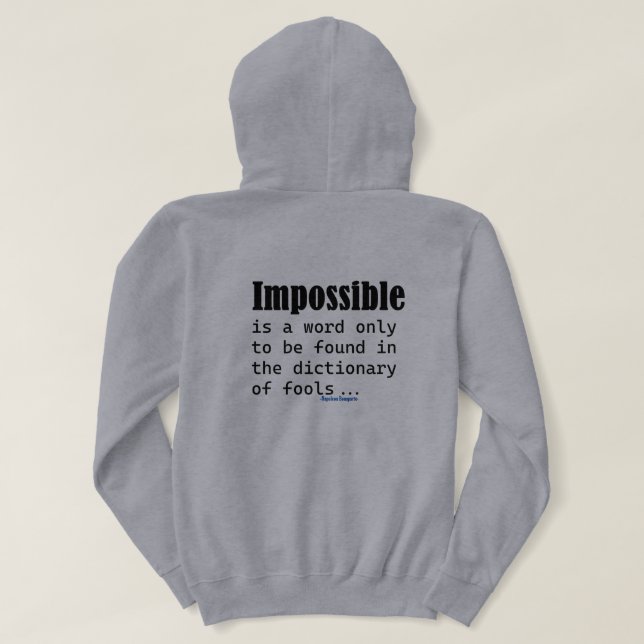 Pull À Capuche Impossible Le Mot N'Est Trouvé Que Dans Le Diction (Design dos)