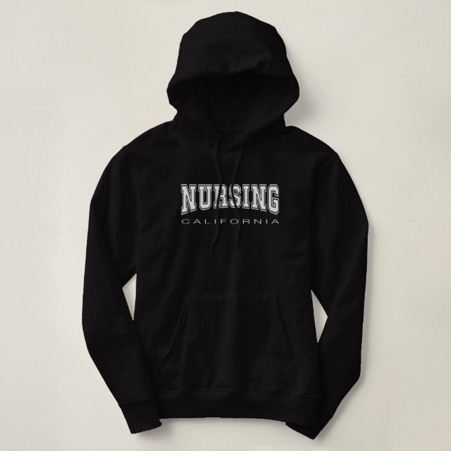 Pull À Capuche Infirmière CALIFORNIA graphique blanc (Design devant)