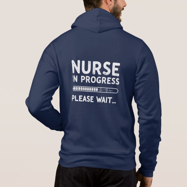 Pull À Capuche Infirmière En Cours S'Il Vous Plaît Attendre - Drô (Dos)