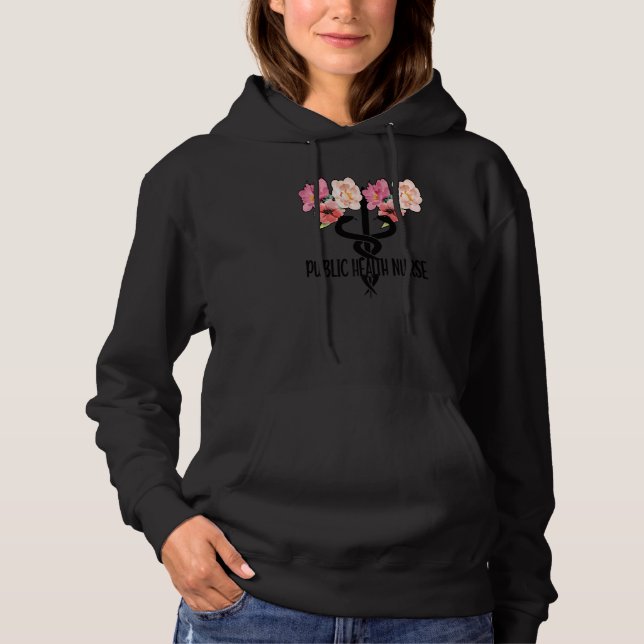 Pull À Capuche Infirmière en santé publique Caduceus Infirmière e (Devant)