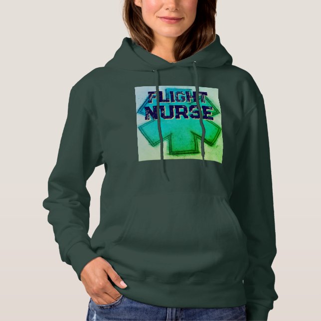 Pull À Capuche Infirmière en vol pour femmes Aqua (Devant)