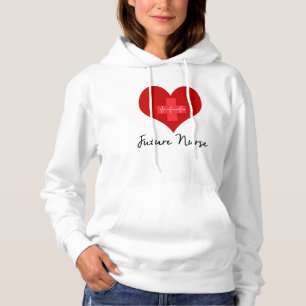 Pull À Capuche Infirmière future - Cœur EKG Croix-Rouge