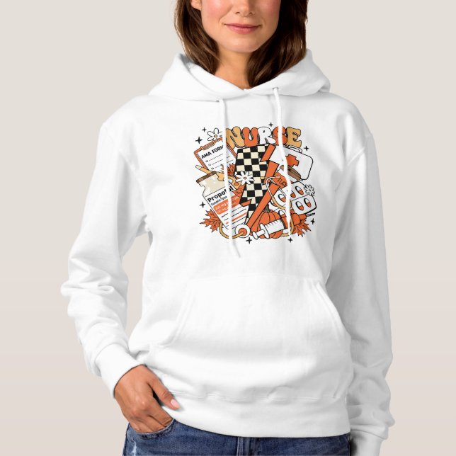 Pull À Capuche Infirmière Halloween mignonne Automne (Devant)
