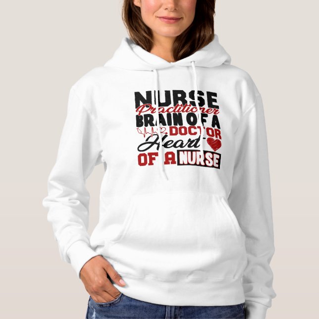 Pull À Capuche Infirmière Praticien Coeur Chemise (Devant)