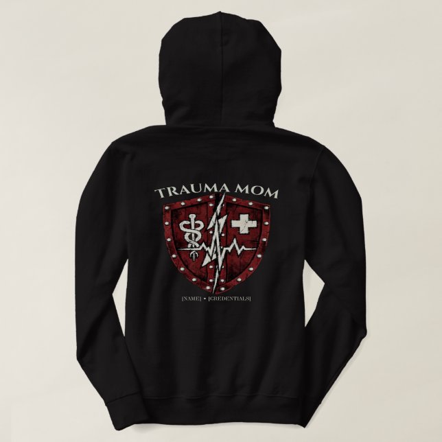 Pull À Capuche Infirmière spécialisée en traumatologie Maman Tact (Design dos)