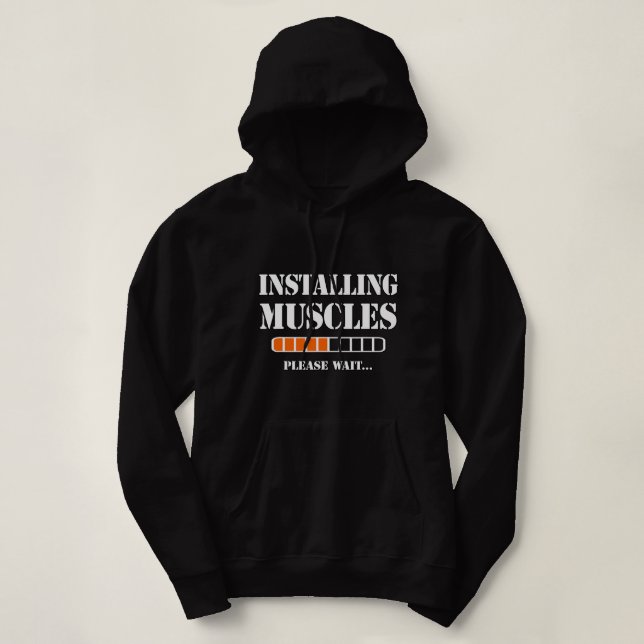 Pull À Capuche Installez les muscles s'il vous plaît patienter gy (Design devant)