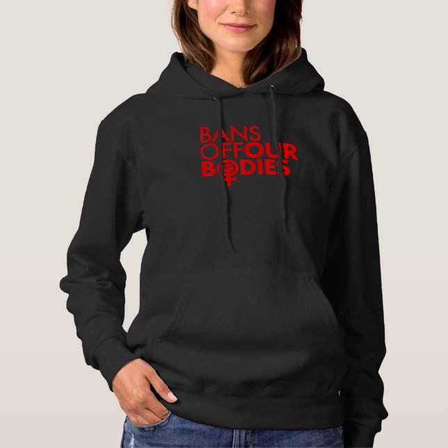 Pull À Capuche Interdictions de nos corps Femmes Power Poing Roug (Devant)