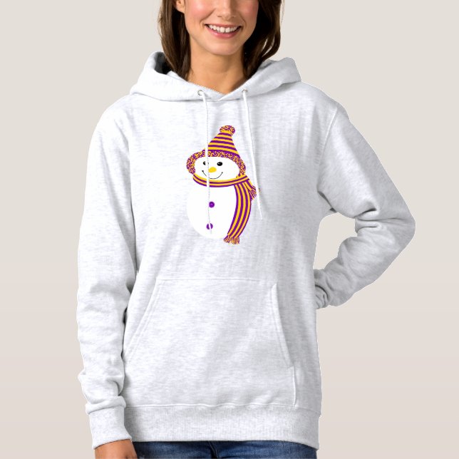Pull À Capuche Intersex Pride Drapeau Snowman Snowperson (Devant)