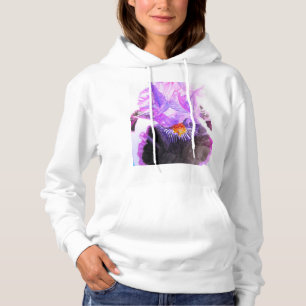 Pull À Capuche Iris Pourpre Fleur Aquarelle Florale Anniversaire