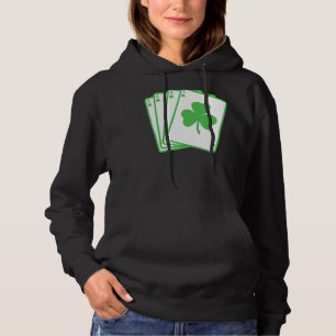 Pull À Capuche Irlandais Shamrock Jouer des cartes drôle St Patri