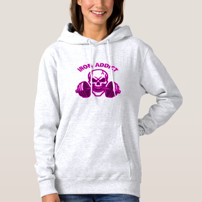 Pull À Capuche Iron Addict - Skull Bodybuilding and Weightlifting (Devant)