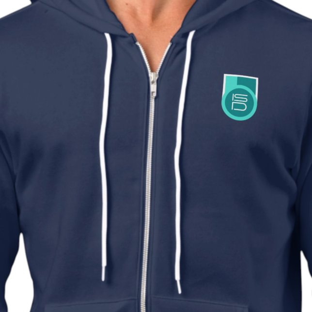 Pull À Capuche ISD Turquoise Streetwear Urbain Logo Rétro  (Créateur téléchargé)