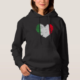 Pull À Capuche Italie Coeur Italien Drapeau Italien Fierté