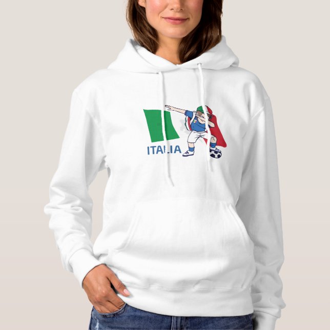 Pull À Capuche Italie Ventilateur de football Enfant dabbing écob (Devant)