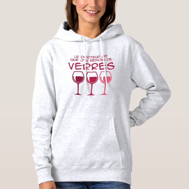 Pull À Capuche J'ai besoin de verres (Devant)