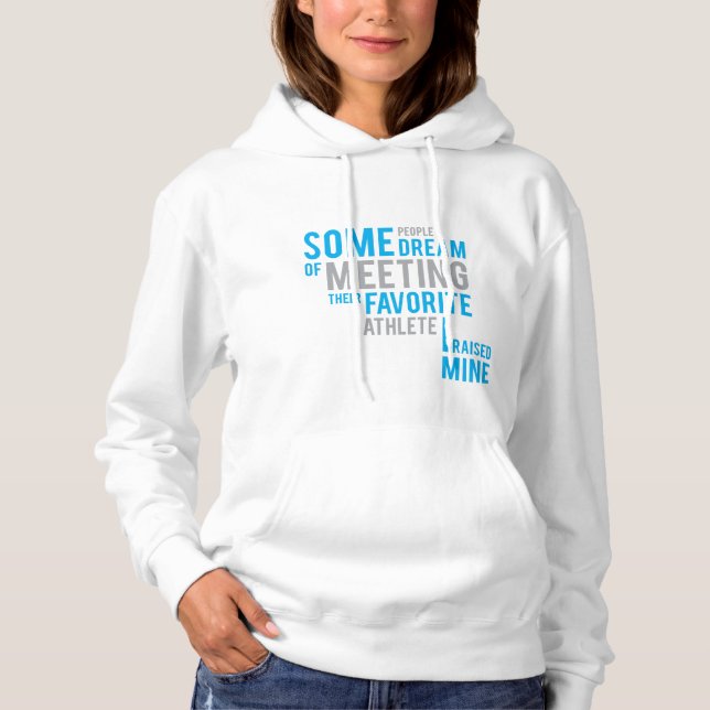 Pull À Capuche J'ai élevé mon athlète préféré - bleu-clair (Devant)
