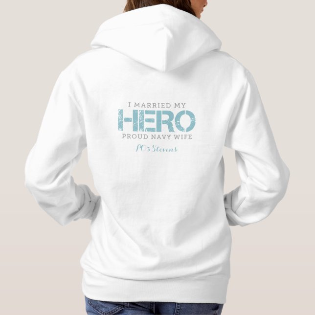Pull À Capuche J'ai épousé mon héros - la femme du marin (Dos)