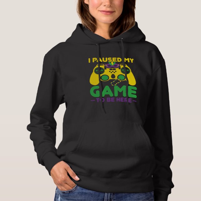 Pull À Capuche J'ai mis mon jeu en pause pour être ici Costume de (Devant)