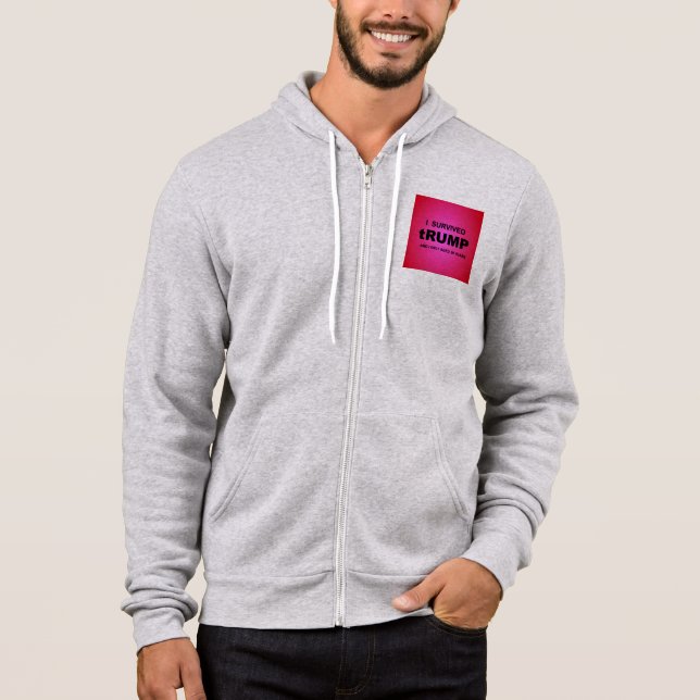 Pull À Capuche J'ai survécu à tRUMP (Devant)