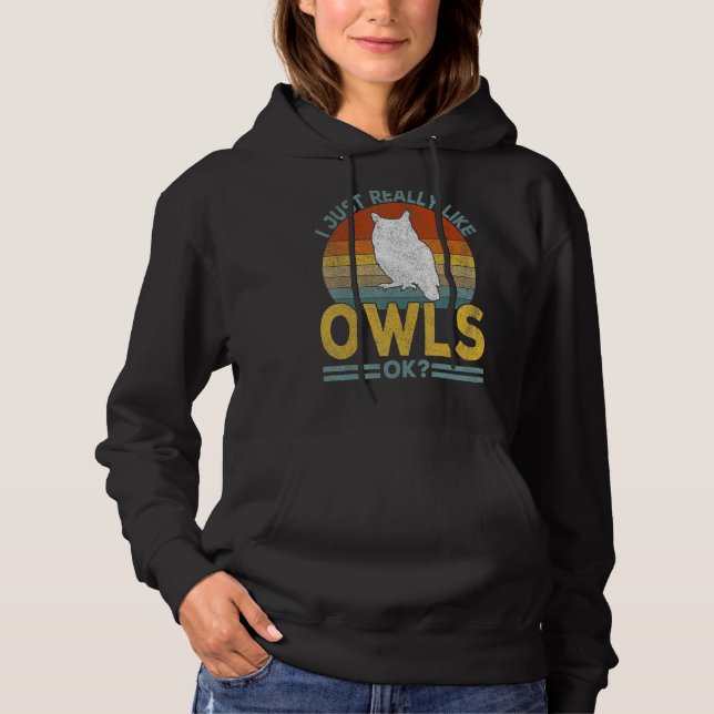 Pull À Capuche J'Ai Vraiment L'Air De Owl Funny Owl Retro (Devant)