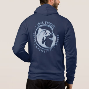 Pull À Capuche J'aime la pêche, peu importe si c'est l'hiver T-Sh