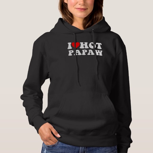 Pull À Capuche J'aime le papayer chaud Je coeur papayer chaud Drô (Devant)